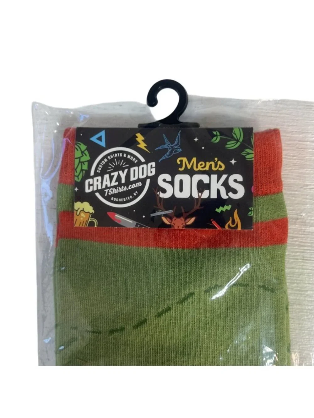 Easily Distracted By Balls Mens Golf Socks Crazy Dog Green Funny
